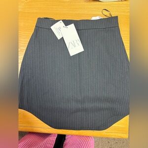 Zara Charcoal Pinstripe Skirt